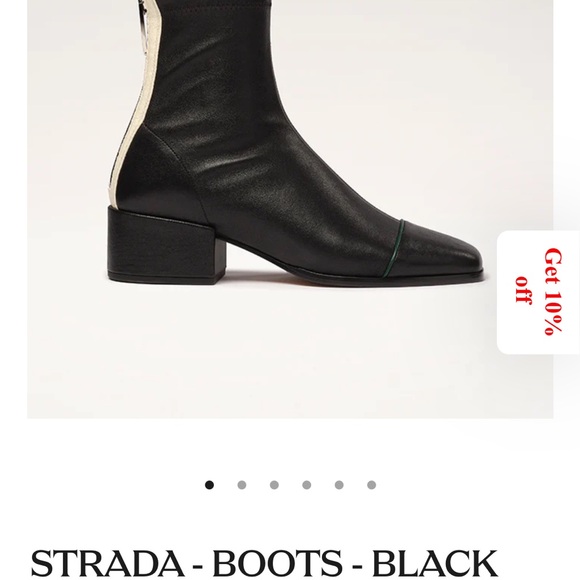 Nomasei Strada Black and Cream Leather Ankle Boots - Picture 6 of 11
